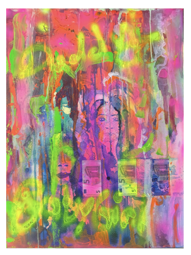 "Babygirl" (2024), 60x80 cm/24x32'', Acrylic, Ink, Graffiti on Canvas